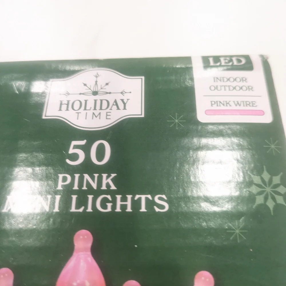 Holiday Time Pink Mini Lights